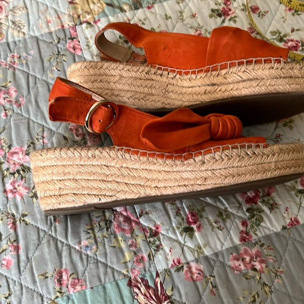 Women's Franco Sarto Tangerine Pirouette Suede Espadrille Slingback Sandals. 7M - Picture 10 of 16